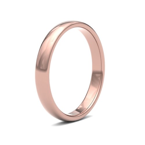 18ct Rose Gold 3mm Premium Medium Court Wedding Ring