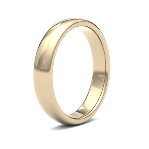 18ct Yellow Gold 4mm Premium Medium Court Wedding Ring