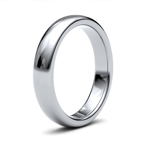 14ct White Gold 4mm Premium Heavy Court Wedding Ring