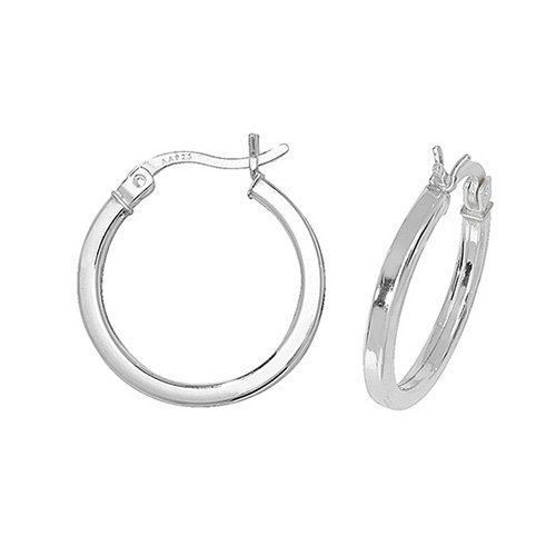 Silver Square Tube Hoops G5711