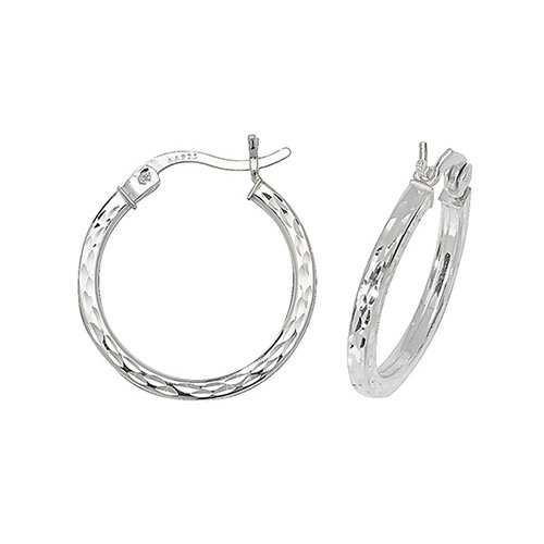 Silver Diamond Cut Hoops G5717