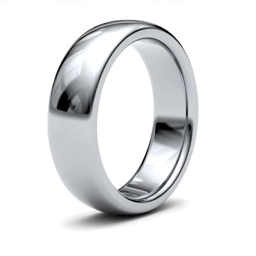 9ct White Gold 6mm Premium Heavy Court Wedding Ring