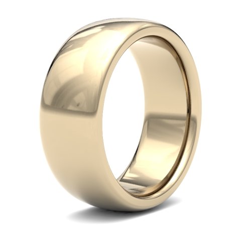 9ct Yellow Gold 8mm Premium Heavy Court Wedding Ring