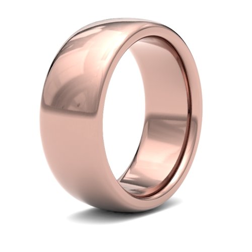 14ct Rose Gold 8mm Premium Heavy Court Wedding Ring