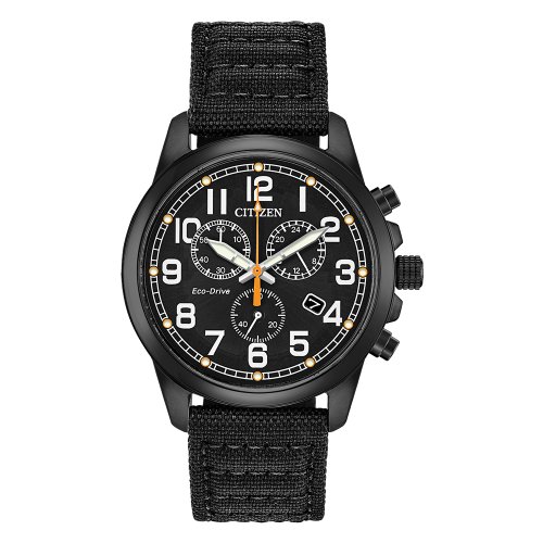 Citizen Men's Eco-Drive Military Chronograph Watch with Black Dial