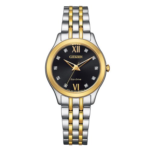 Citizen Women's  Eco-Drive Silhouette Diamond Set Two Tone Watch