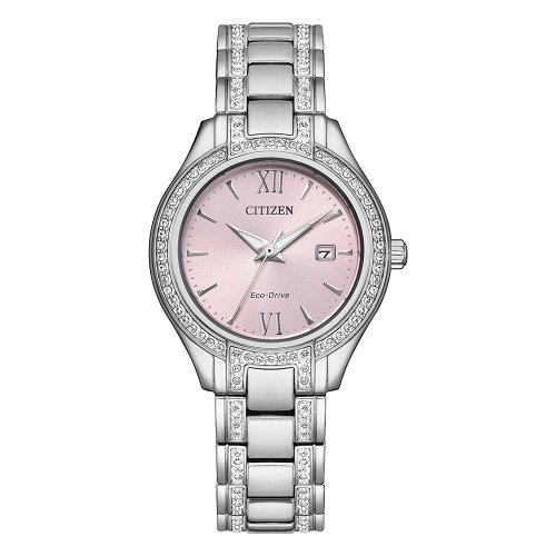 Citizen Women's Eco Drive Silhouette Crystal Pink Dial Watch