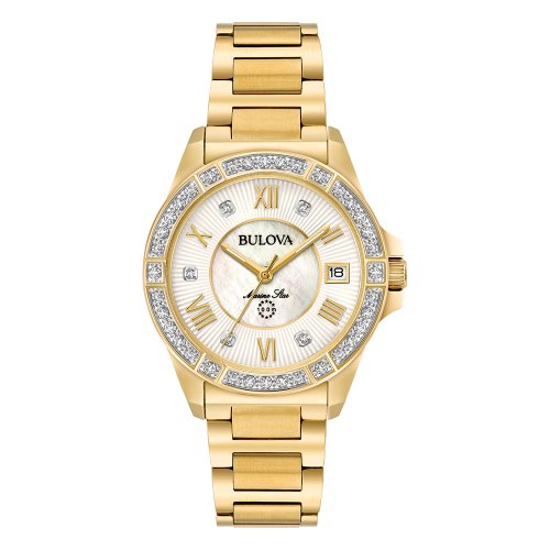 Bulova Women's Marine Star Gold Tone Diamond Set Watch