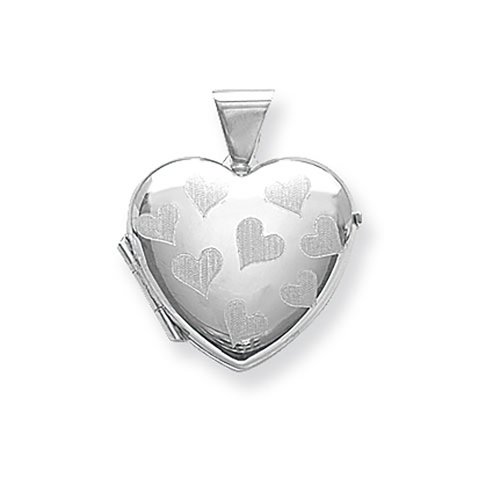 Silver Heart Design Engraved And Shaped Locket 