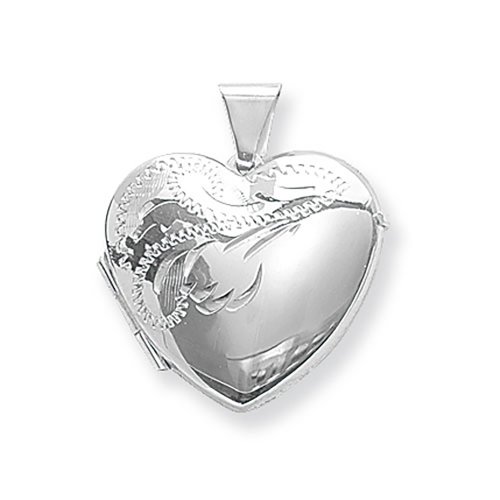 Silver Engraved Heart Locket 