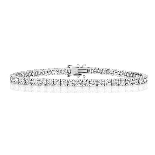 Diamond Claw Set Tennis Bracelet In 18ct White Gold 