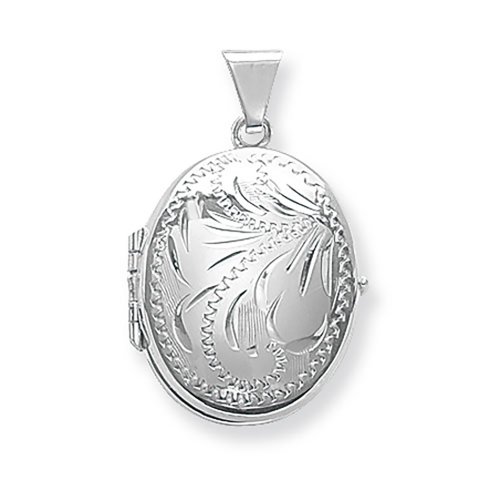 Silver Engraved Oval Family Locket 