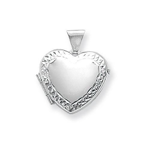 Silver Engraved Heart Locket 