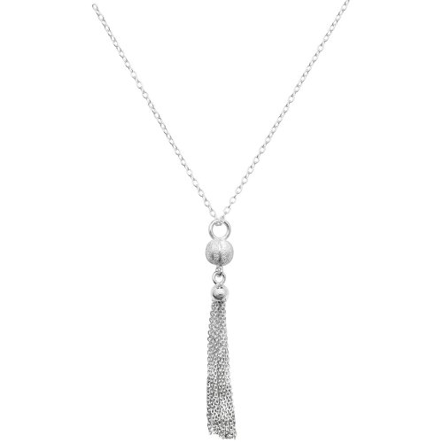 Silver Bead And Tassel Necklet 