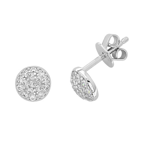 Silver Round Cz Cluster Studs G51197