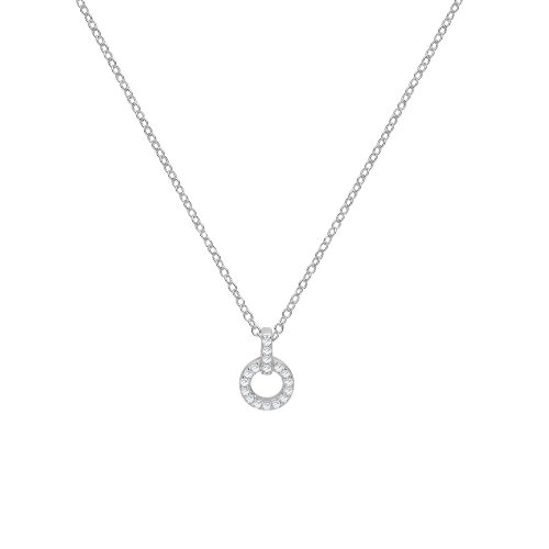 Silver Cz Circle Necklet 