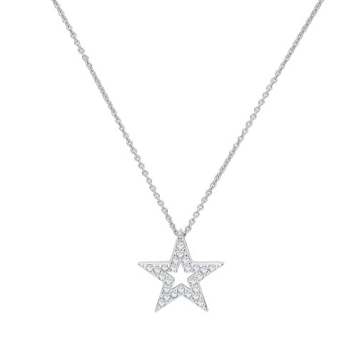 Silver Cz Star Necklet 