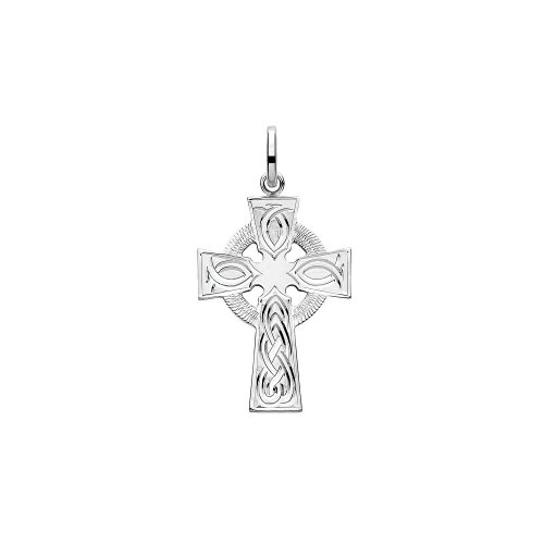 Silver Solid Cross H Engraved 