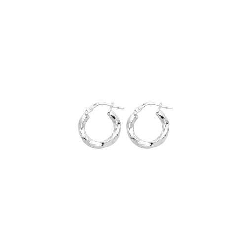 Silver Diamond Cut Hoops G5206-