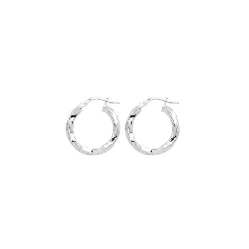 Silver Diamond Cut Hoops G5206-