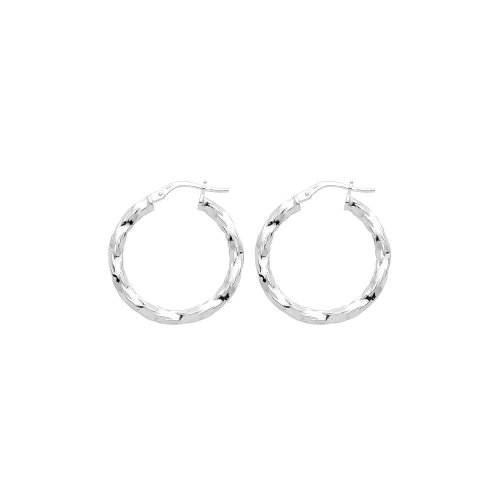 Silver Diamond Cut Hoops G5206-