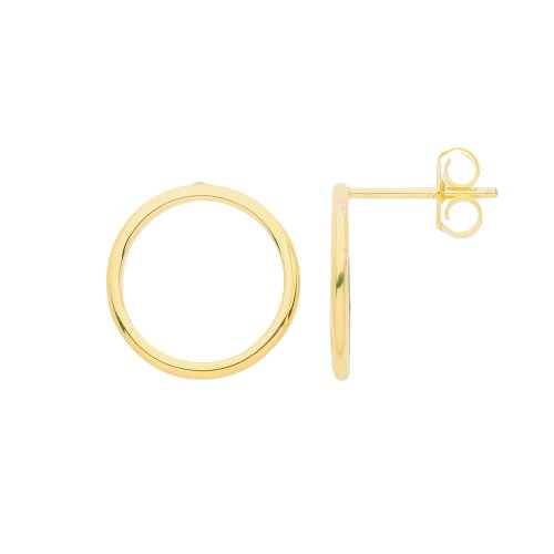 Silver Yellow Gold Plated Hoop Studs 