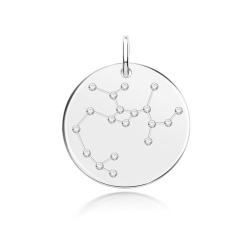 Silver Rhodium Zodiac Constellation Sagittarius 