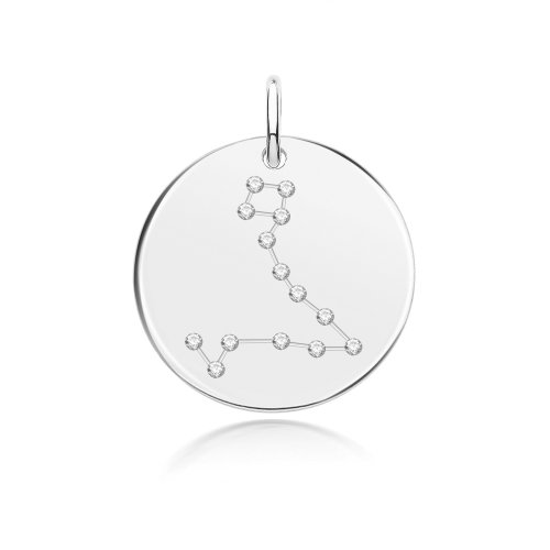 Silver Rhodium Zodiac Constellation Pisces 