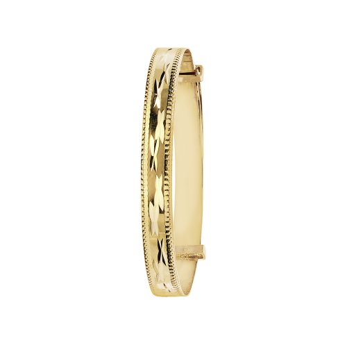 9ct Gold Babies' Diamond Cut Expandable Bangle 