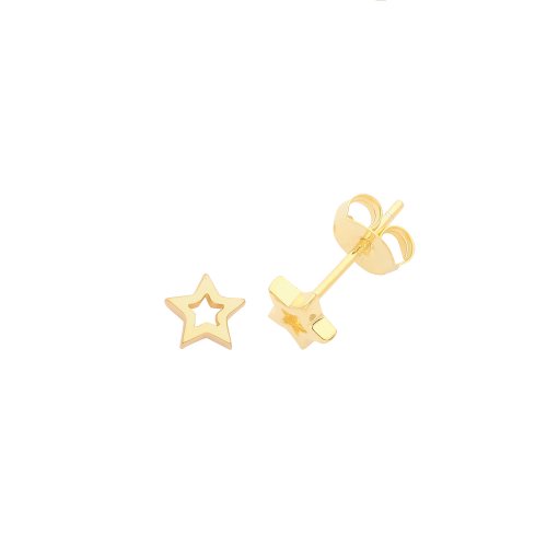 Silver Yellow Gold Plated Star Studs 