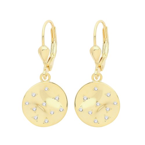 Silver Yellow Gold Plated Cz Set Drops 