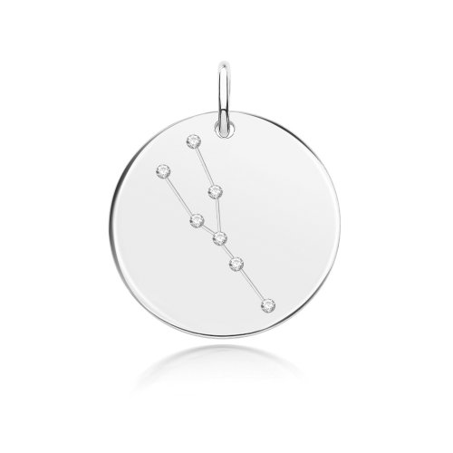 Silver Rhodium Zodiac Constellation Taurus 