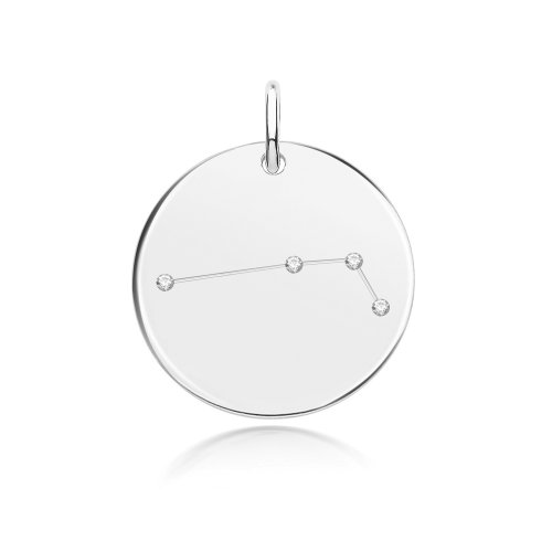 Silver Rhodium Zodiac Constellation Aries 