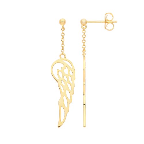 Silver Yellow Gold Plated Angel Wings Drops 