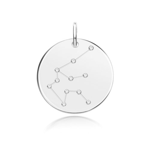 Silver Rhodium Zodiac Constellation Aquarius 