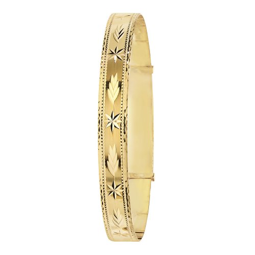 9ct Gold Diamond Cut Expandable Bangle 