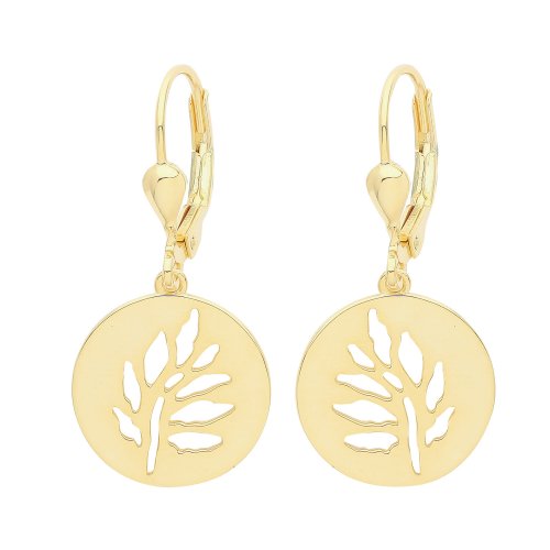 Silver Yellow Gold Plated Branch Drops 