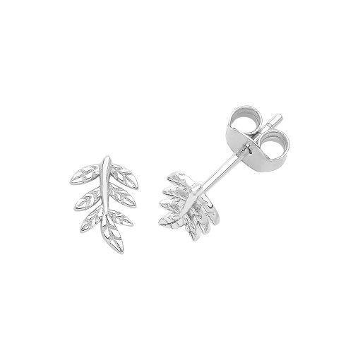 Silver Feather Studs 