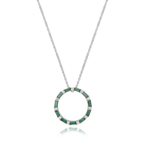 Silver Rhodium Plated Circle Necklace 