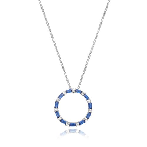Silver Rhodium Plated Circle Necklace 