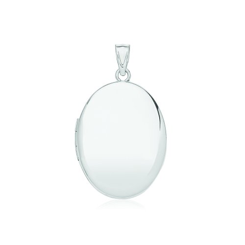 Silver Plain Medium Oval Locket 