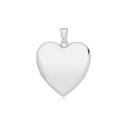 Silver Plain Large Heart Locket 