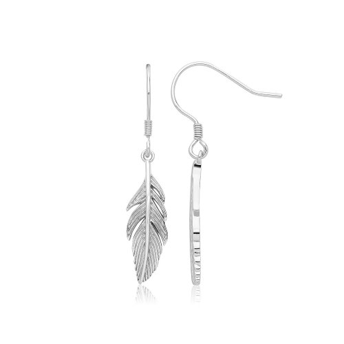 Silver Rhodium Plated Leaf Drop 