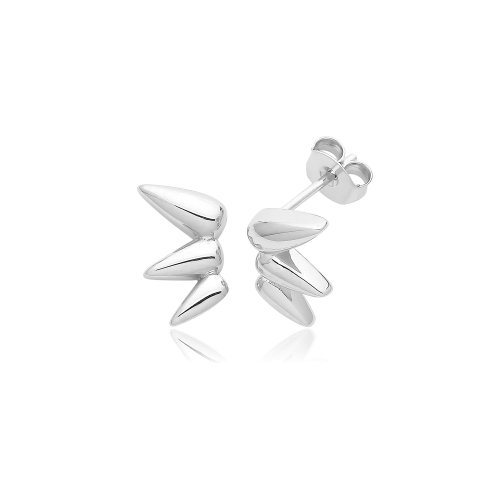 Silver Rhodium Plated Studs Climber 
