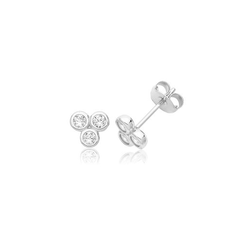Silver Rhodium Plated Cz Studs 