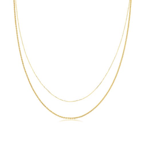 Silver Yellow Gold Plated Multichain Necklet 