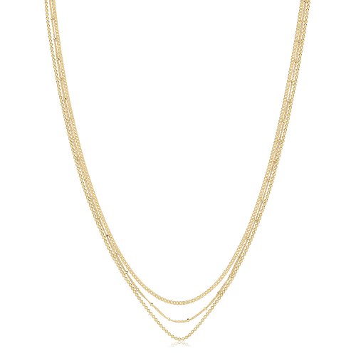 Silver Yellow Gold Plated Multichain Necklet 