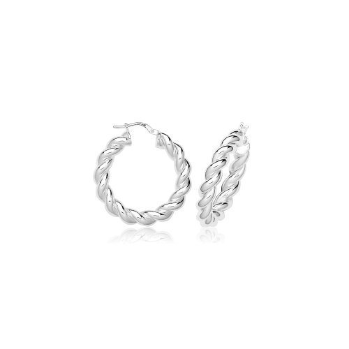 Silver Twisted Hoops G51370-