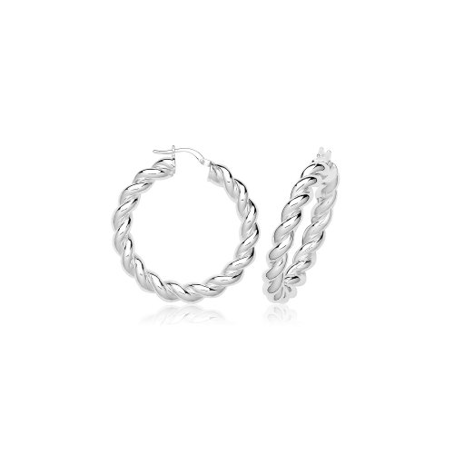 Silver Twisted Hoops G51370-
