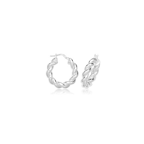 Silver Twisted Hoops G51370-